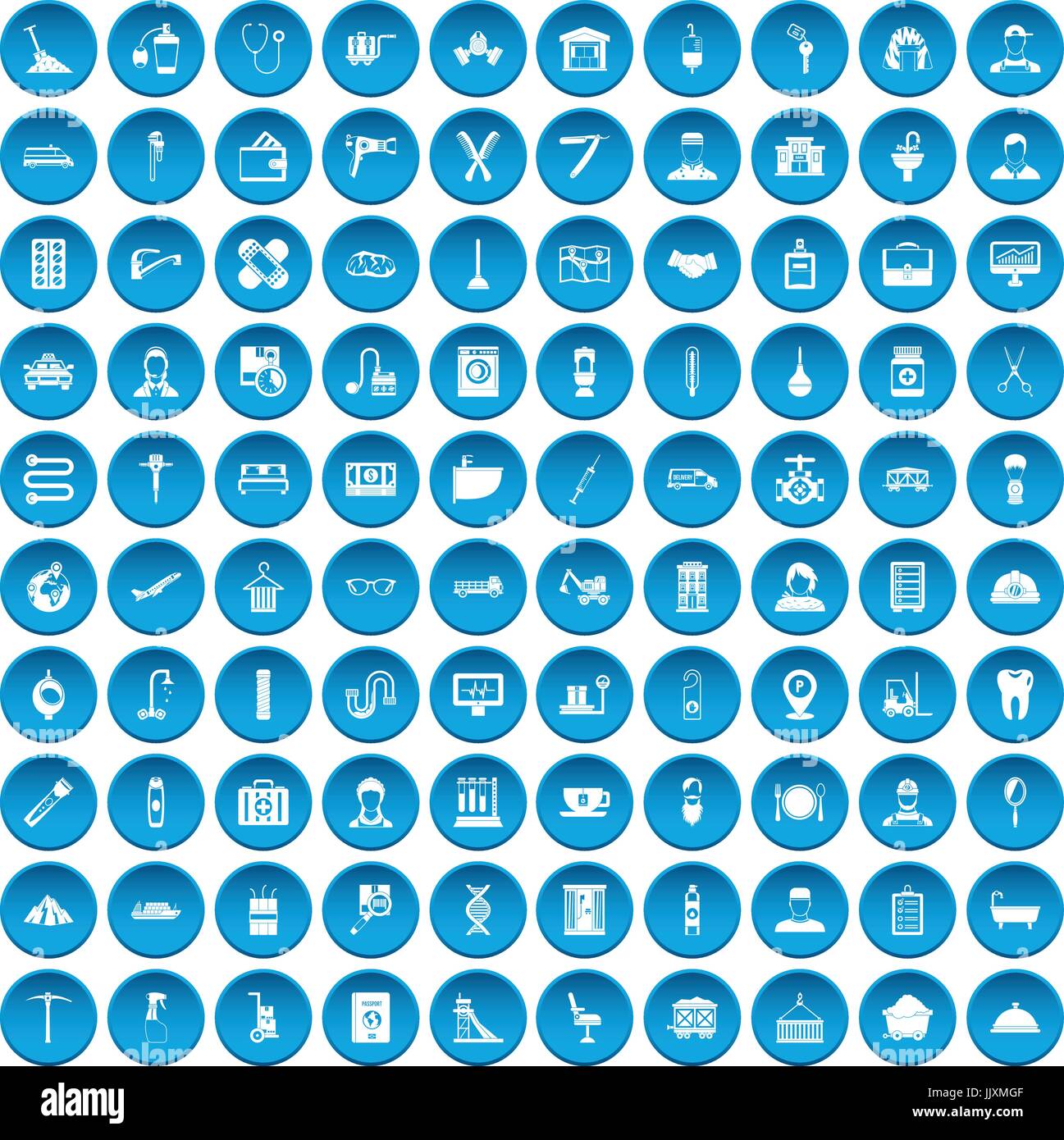 100 craft icons set blue Stock Vector Image & Art - Alamy