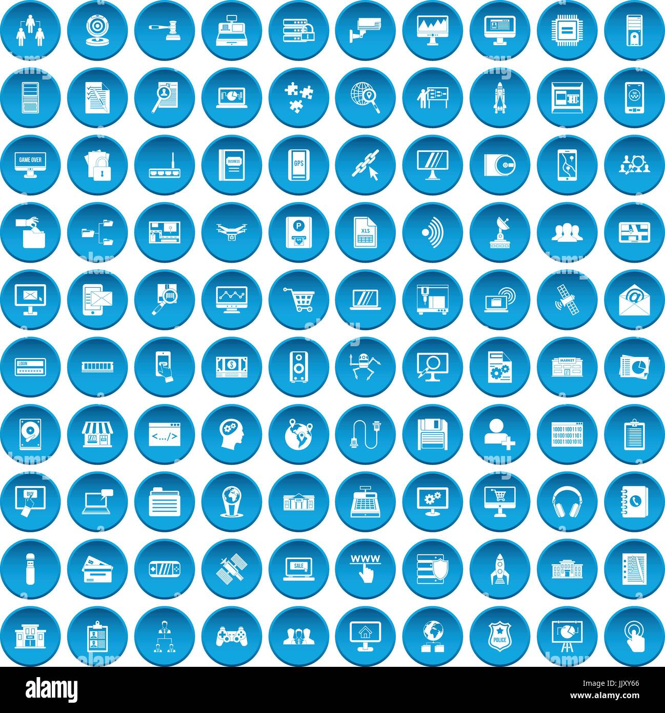 100 database icons set blue Stock Vector Image & Art - Alamy