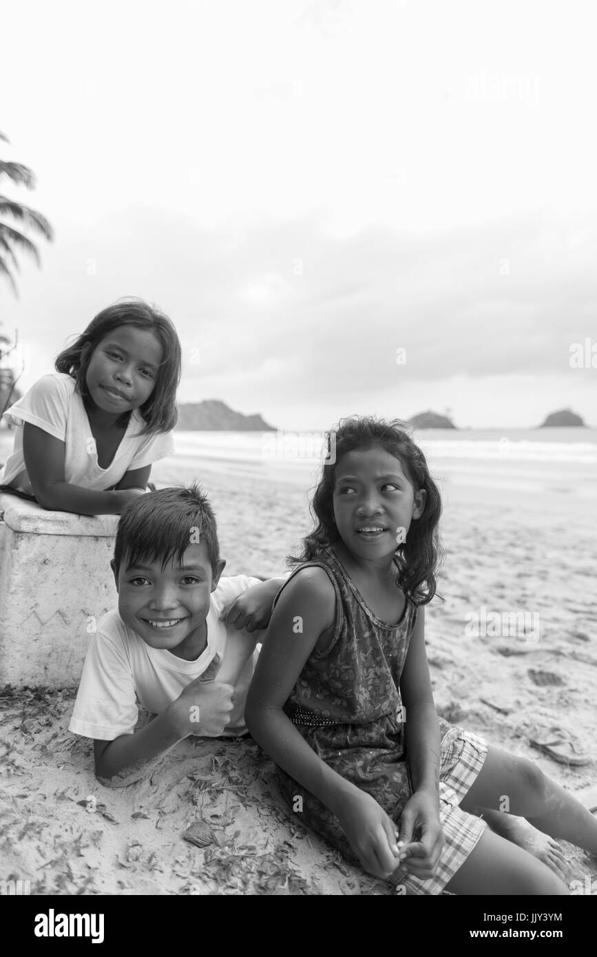 EL NIDO, PALAWAN, PHILIPPINES JANUARY 20, 2017 Black and white