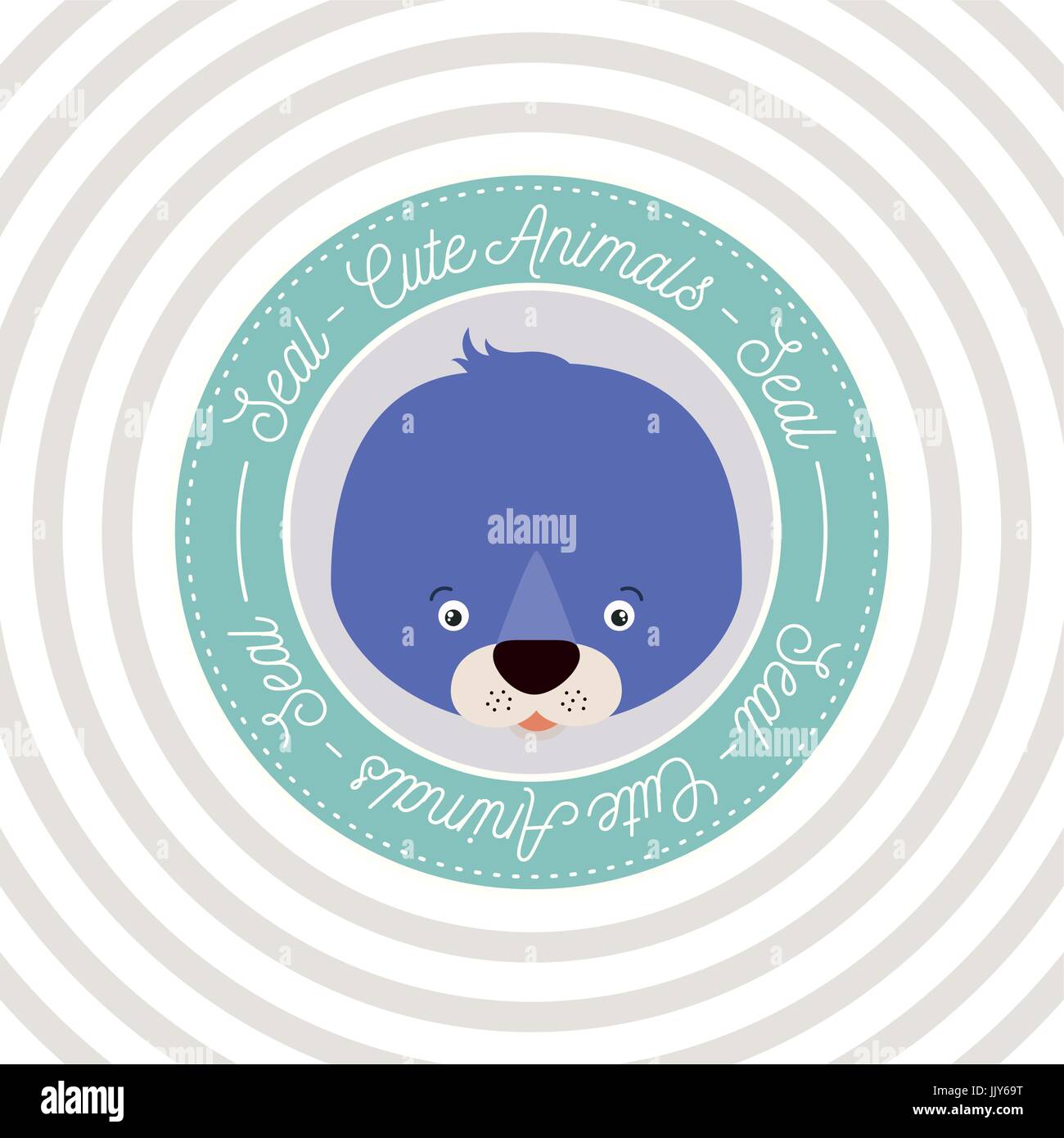 circular background with color frame decorative and face seal cute