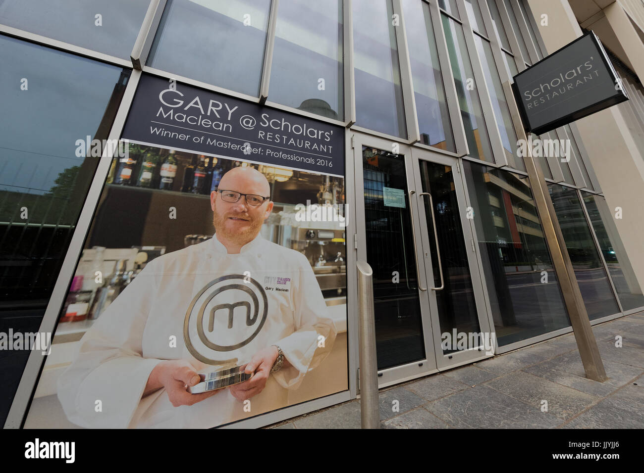 City of Glasgow College Scholars’ licensed training restaurant gary maclean Stock Photo