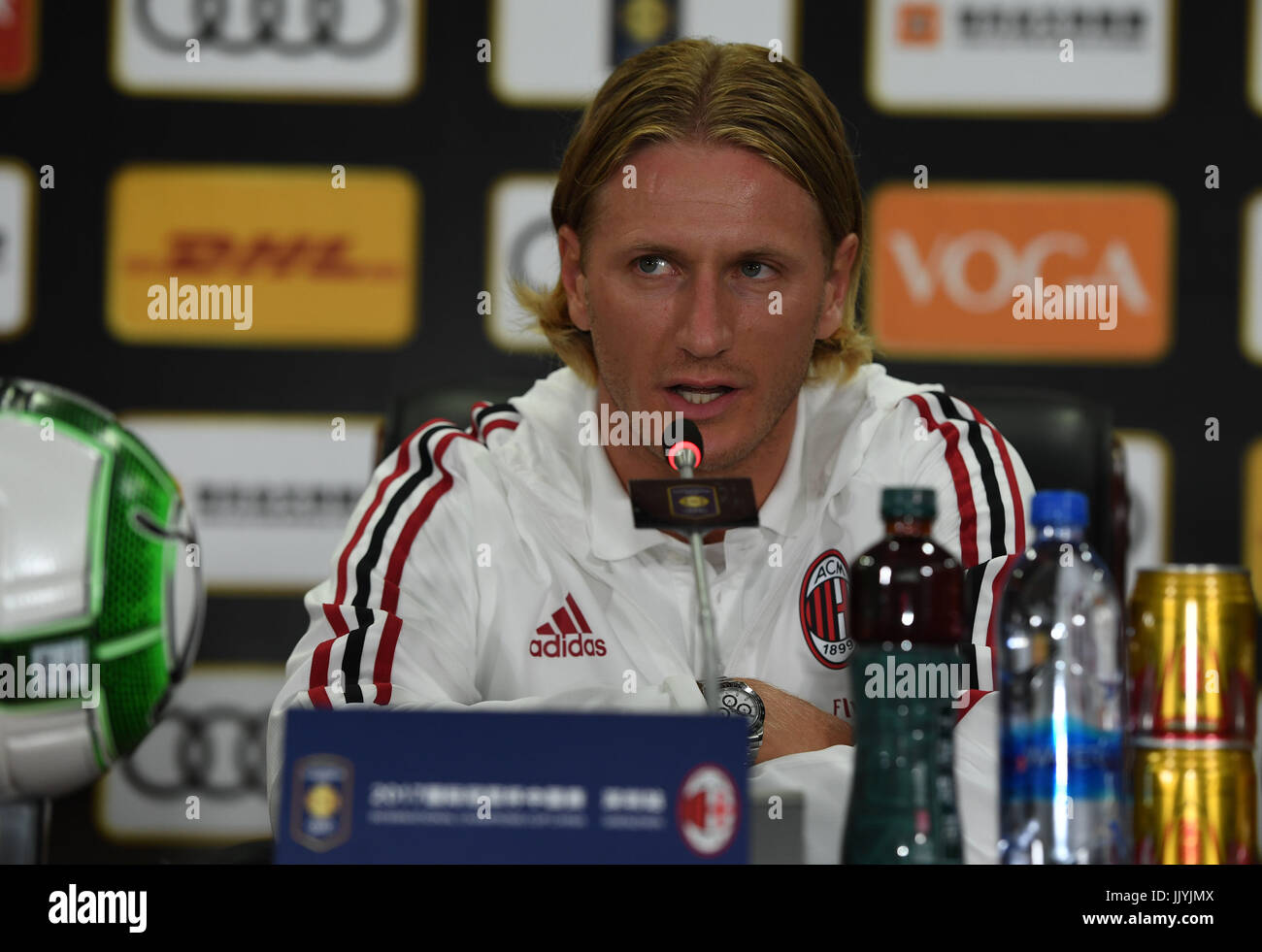 Shenzhen, China's Guangdong Province. 21st July, 2017. Ignazio Abate of AC Milan attends a press conference prior to the 2017 International Champions Cup China against Bayern Munich in Shenzhen, south China's Guangdong Province, July 21, 2017. Credit: Guo Yong/Xinhua/Alamy Live News Stock Photo