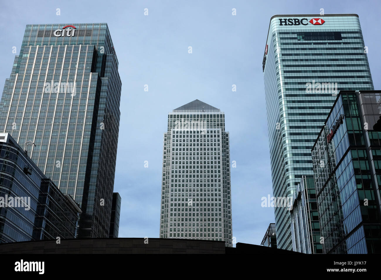The headquarters of hsbc and citibank hires stock photography and