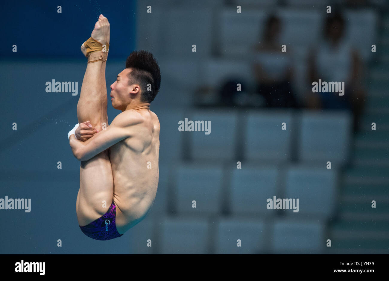 Budapest, Hungary. 21st July, 2017. dpatop - Aisen Chen from China in action during the men's 10m diving qualification round at the FINA World Championships 2017 in Budapest, Hungary, 21 July 2017. Photo: Jens Büttner/dpa-Zentralbild/dpa/Alamy Live News Stock Photo