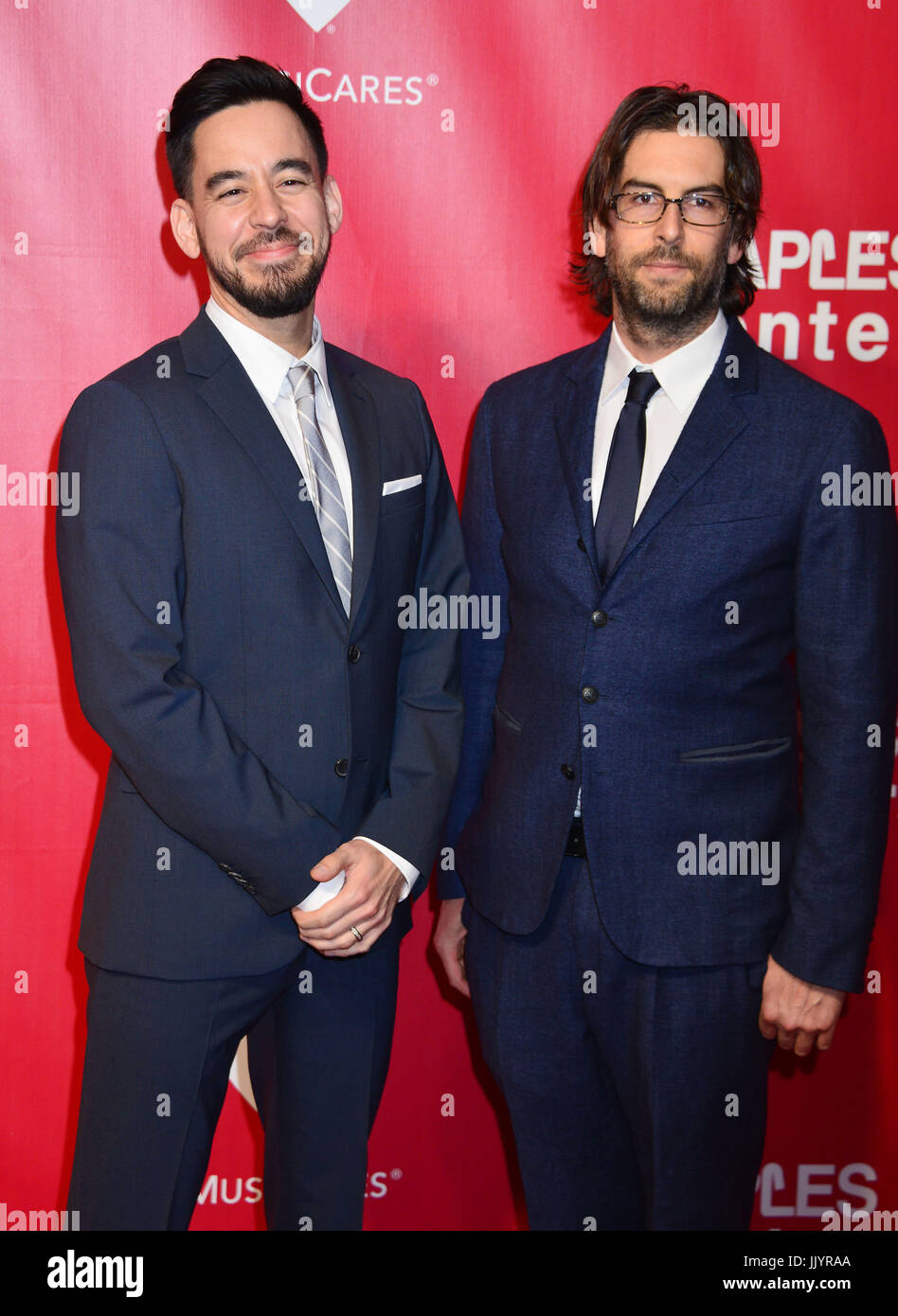 Mike Shinoda, Rob Bourdon - Linkin Park - 079 at 2016 MusiCares Person of the Year Dinner honoring Lionel Richie at the Convention Center in Los Angeles. February 13, 2016. Stock Photo