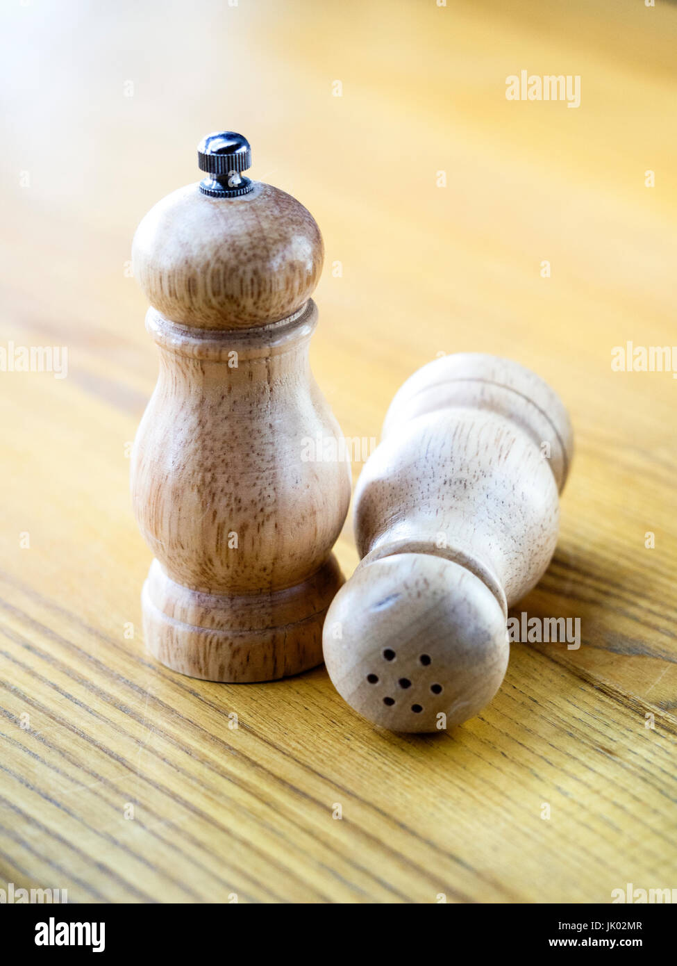 pepper mill and Saltcellar on the table Stock Photo Alamy