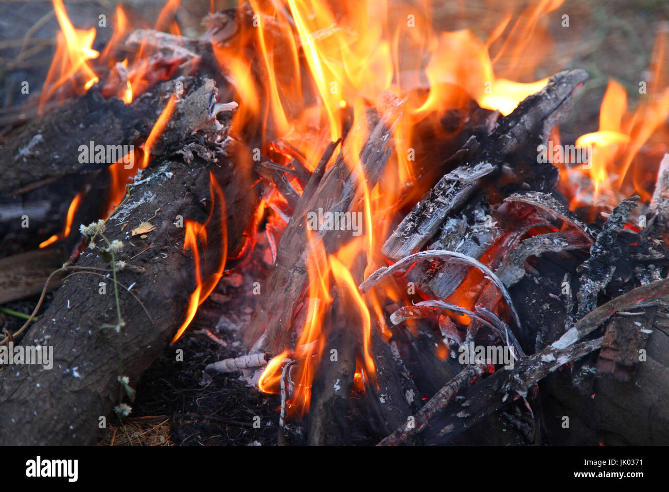 Burning firewood in the fireplace close up Stock Photo - Alamy