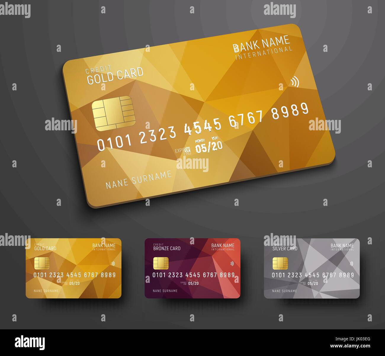 Design Of A Credit Debit Bank Card With A Gold Bronze And Silver Stock Vector Image Art Alamy