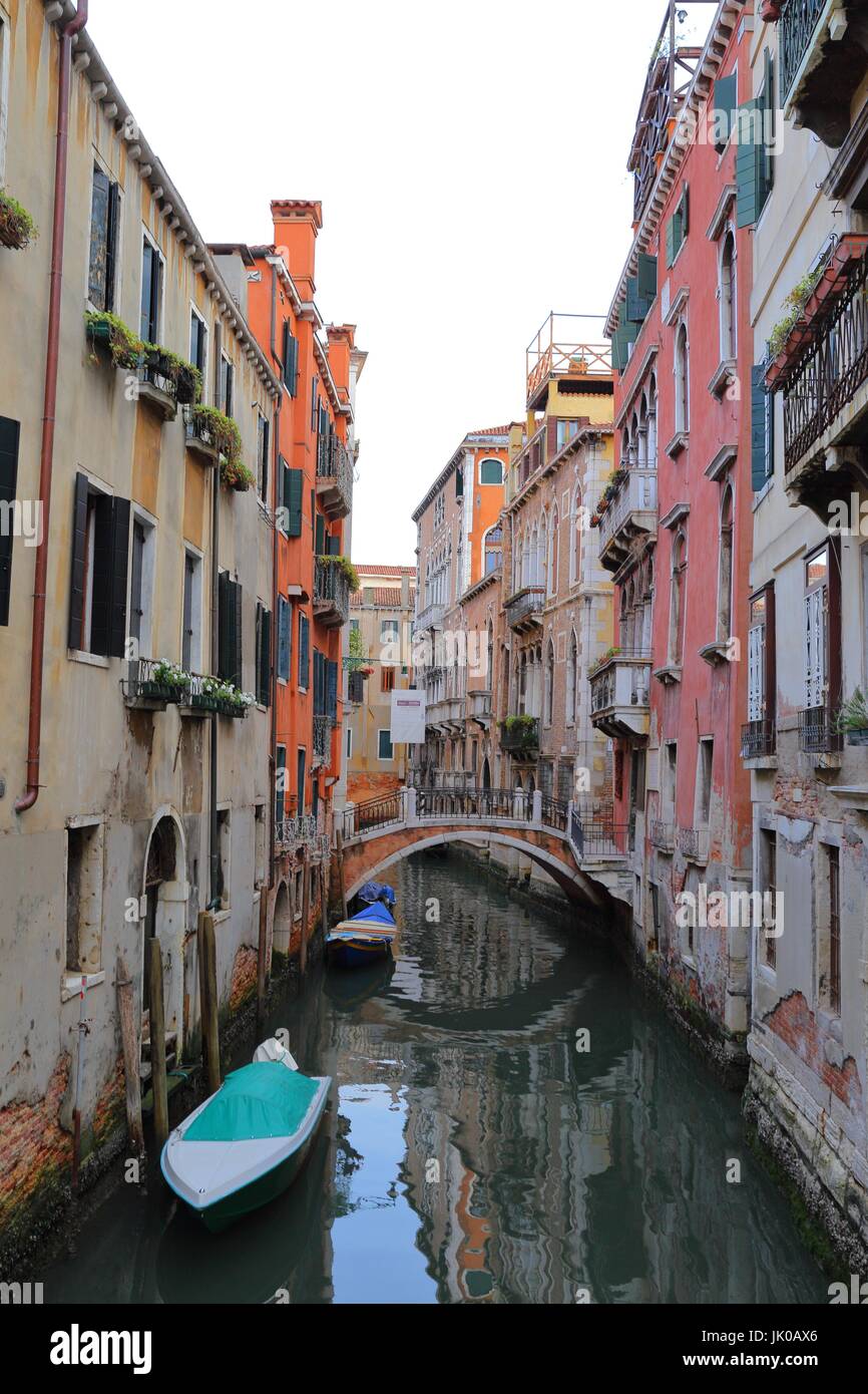 colorful houses and canal in Venice, Italy Stock Photo - Alamy
