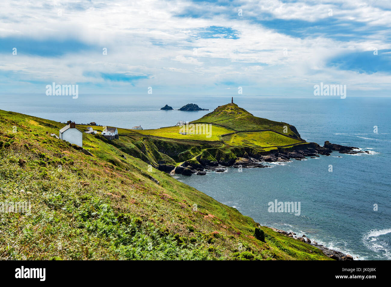 Cape Cornwall, near St Just, Penwith, Cornwall with the Brisons beyond