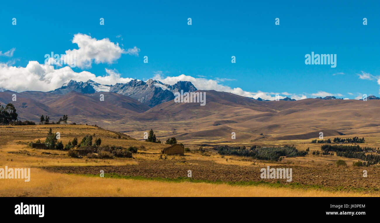 agriculture fields in the andean mountains peru Stock Photo