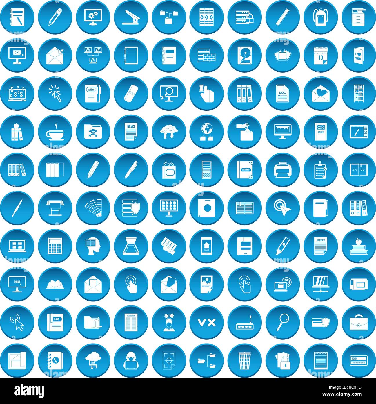 100 folder icons set blue Stock Vector Image & Art - Alamy
