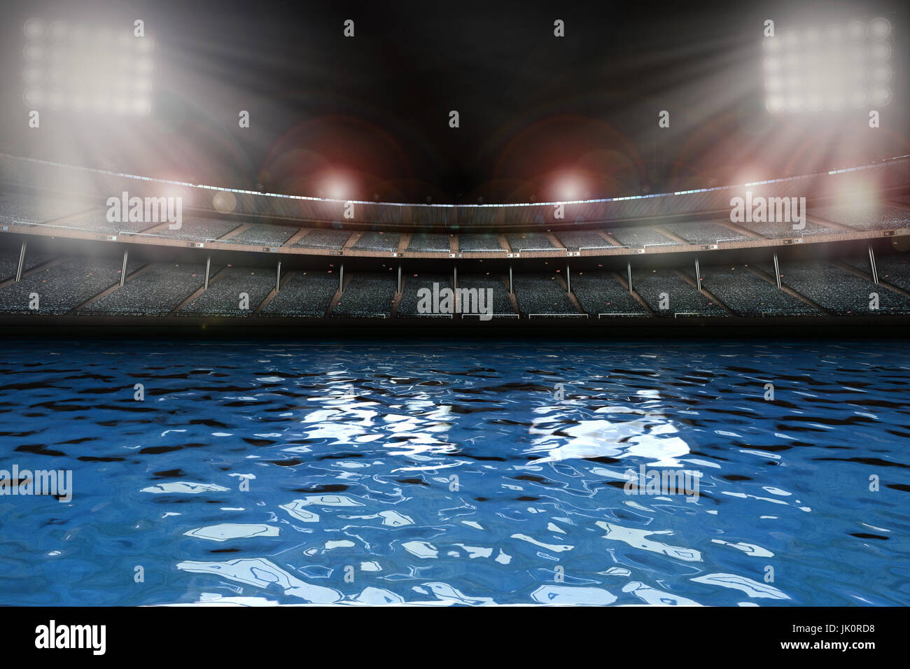 3d rendering swimming pool with stadium background Stock Photo - Alamy