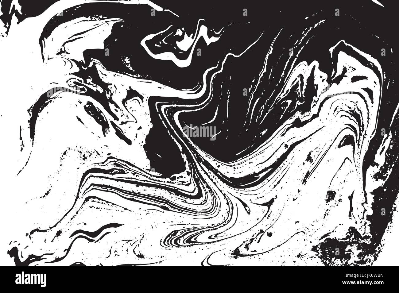 Black and white liquid texture. Watercolor hand drawn marbling ...