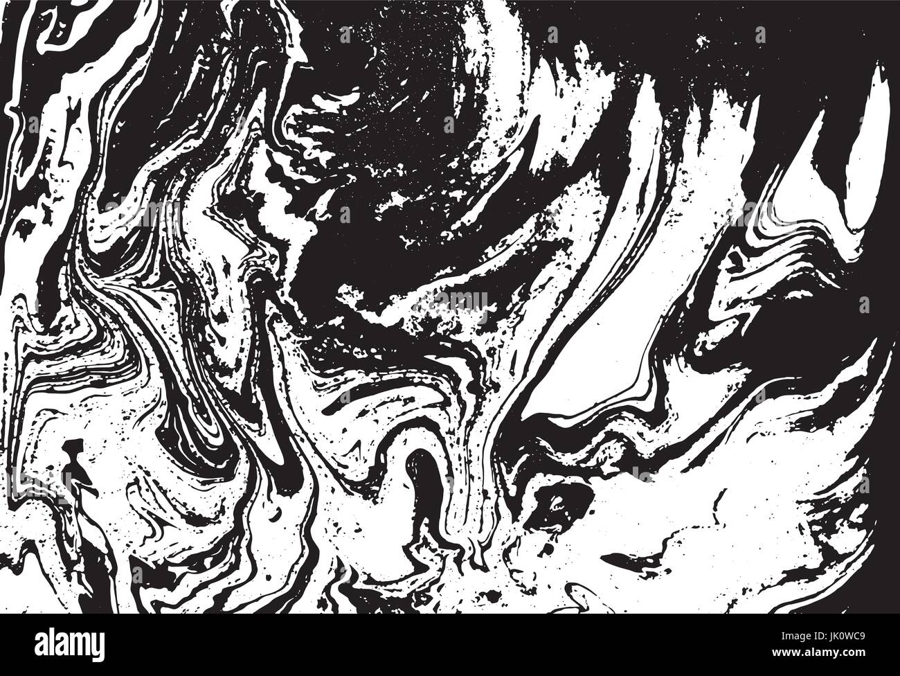 Black and white liquid texture. Watercolor hand drawn marbling ...