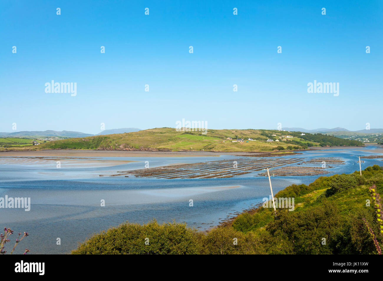 Oyster beds farm in Loughros Bay near Ardara, County Donegal, Ireland