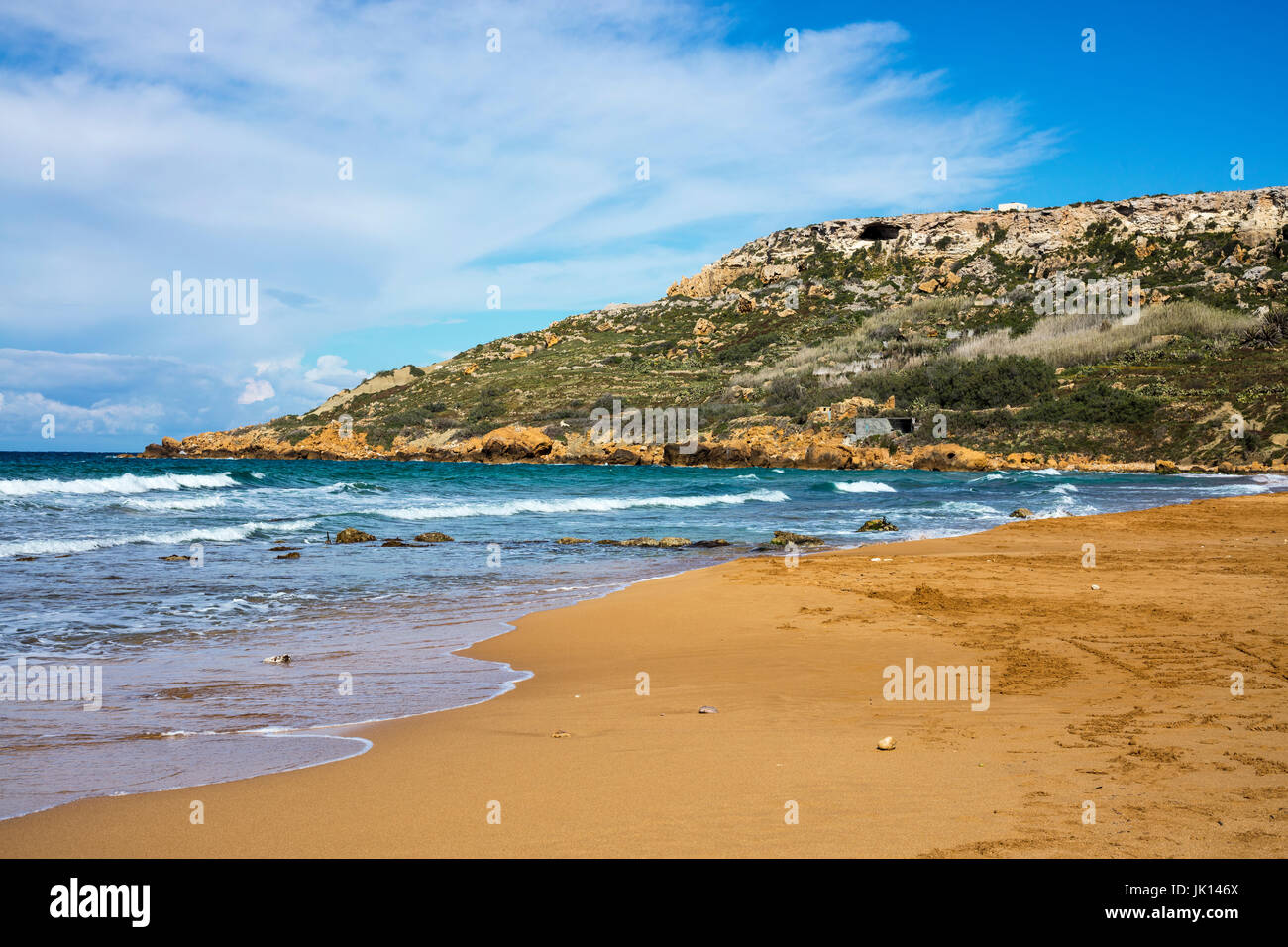Seacoast of Gozo on a sunny day Stock Photo