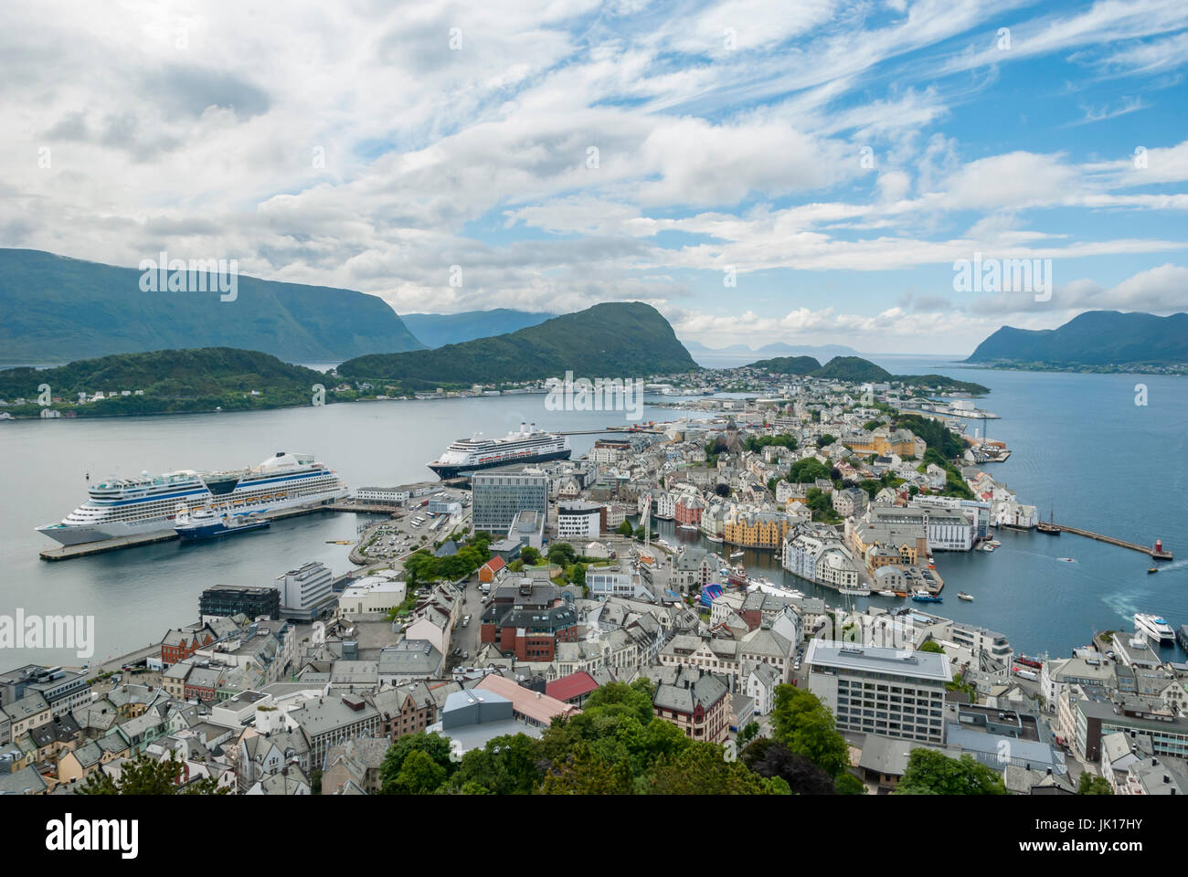 Alesund city in Norway view from Aksla Stock Photo Alamy