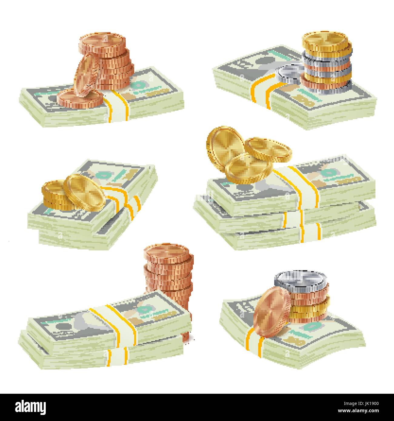 American coin stacks Stock Vector Images - Alamy