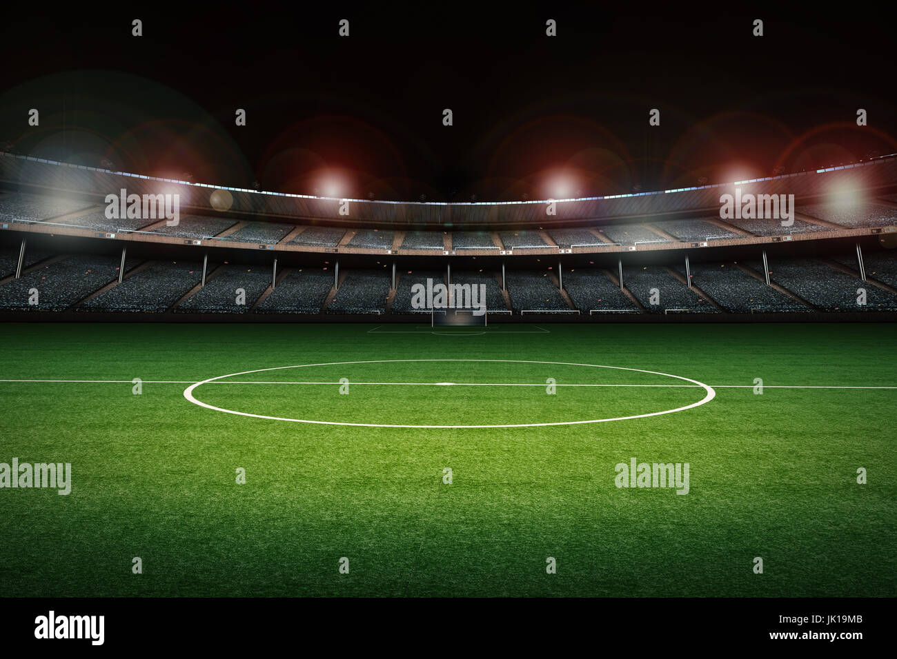 3d rendering stadium with soccer field Stock Photo - Alamy