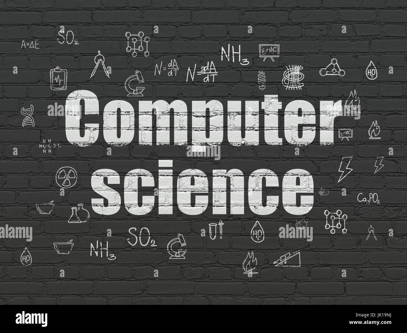 Science concept: Computer Science on wall background Stock Photo - Alamy