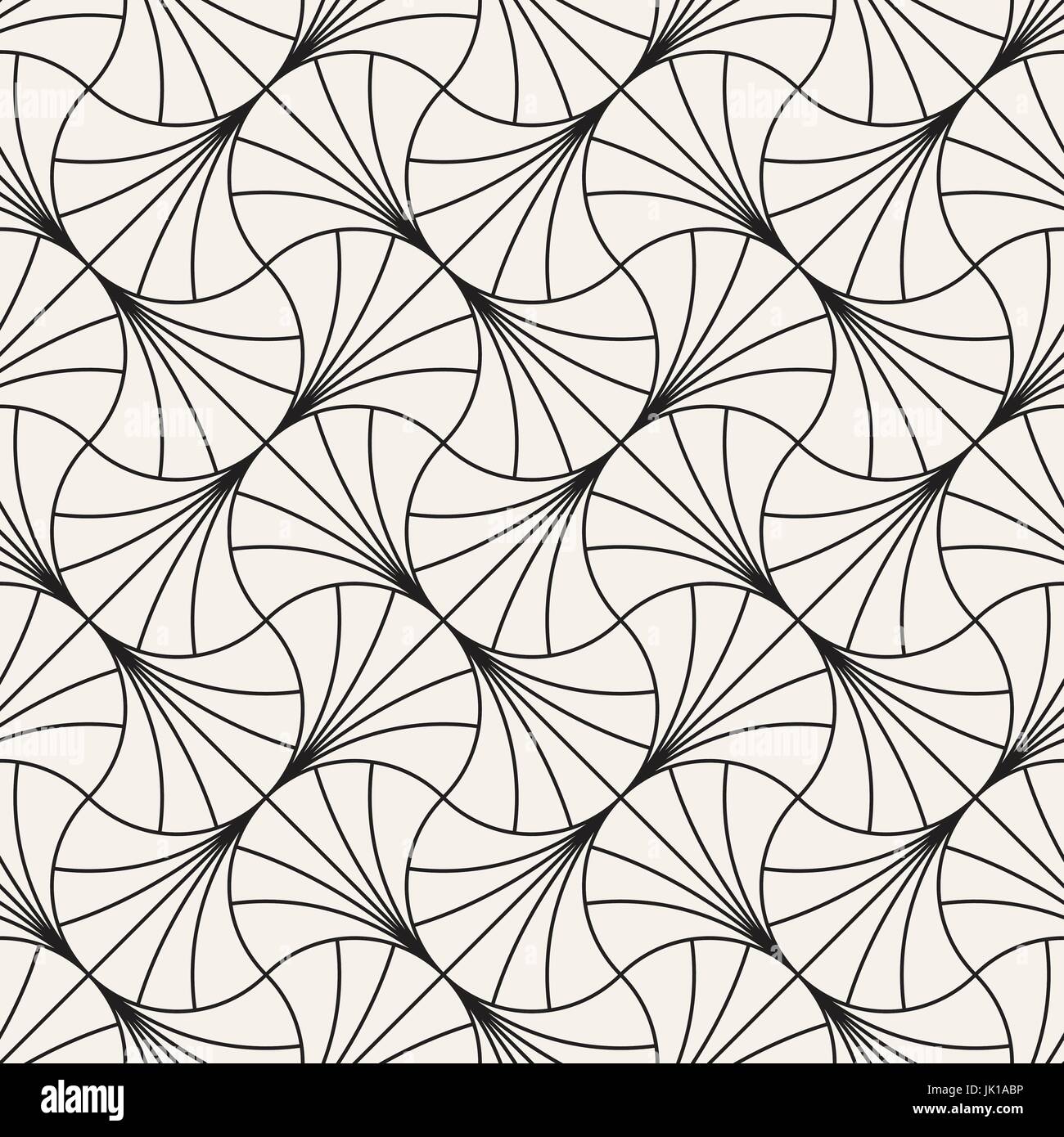 Vector Seamless Rounded Lines Pattern. Abstract Geometric Background ...