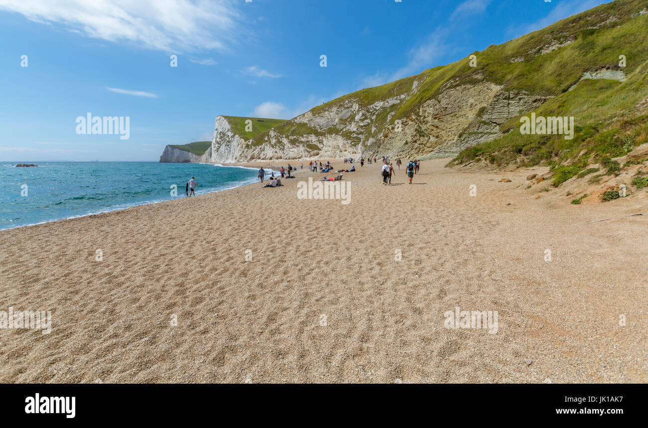 On the beach at Durdle Door, West Lulworth, Dorset Stock Photo