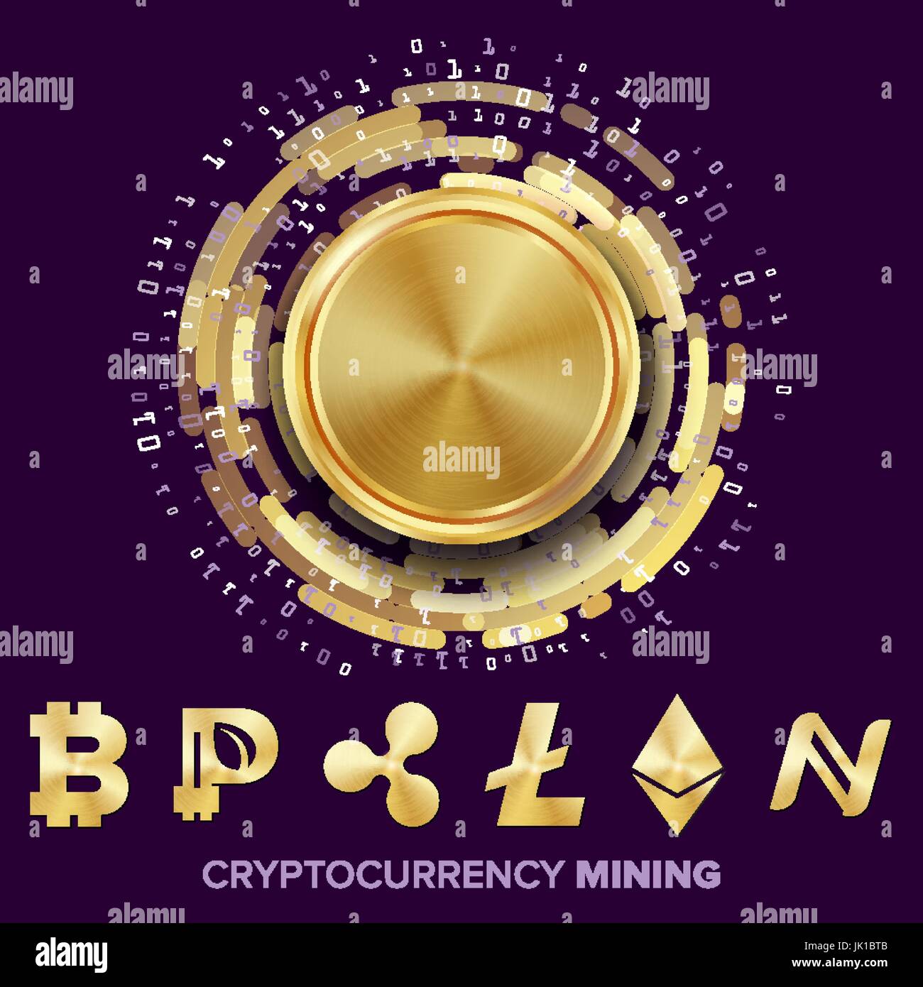 Mining Cryptocurrency Concept Vector. Bitcoin, Litecoin, Ethereum, Ripple,  Namecoin, Peercoin. Futuristic Money. Fintech Blockchain. Cryptography,  Financial Technology Illustration Stock Vector Image & Art - Alamy