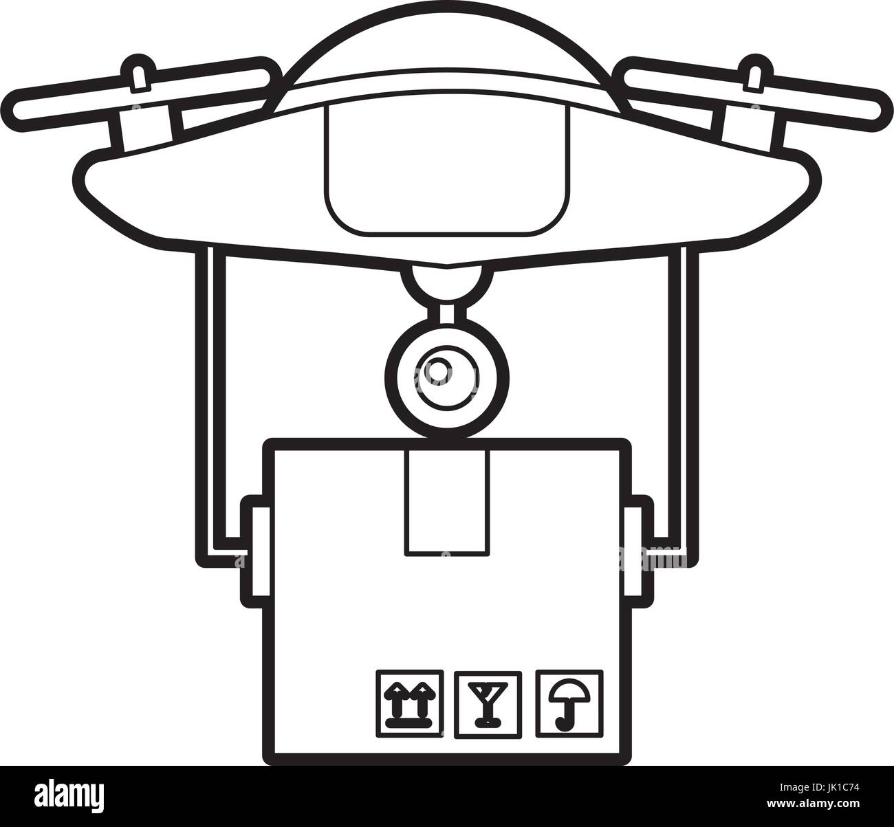 drone flying technology with box carton Stock Vector Image & Art - Alamy