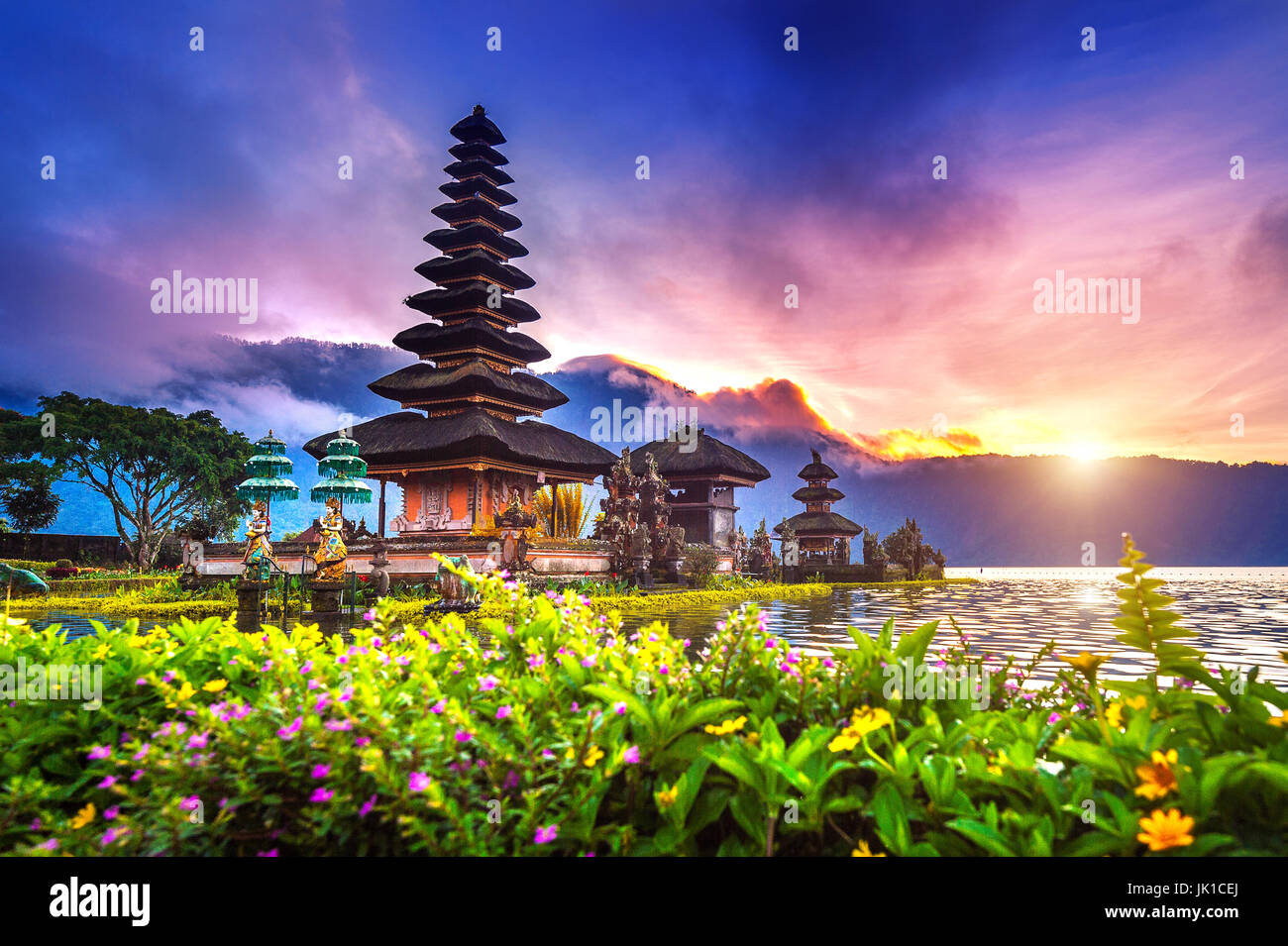 pura ulun danu bratan temple in Bali, indonesia. Stock Photo