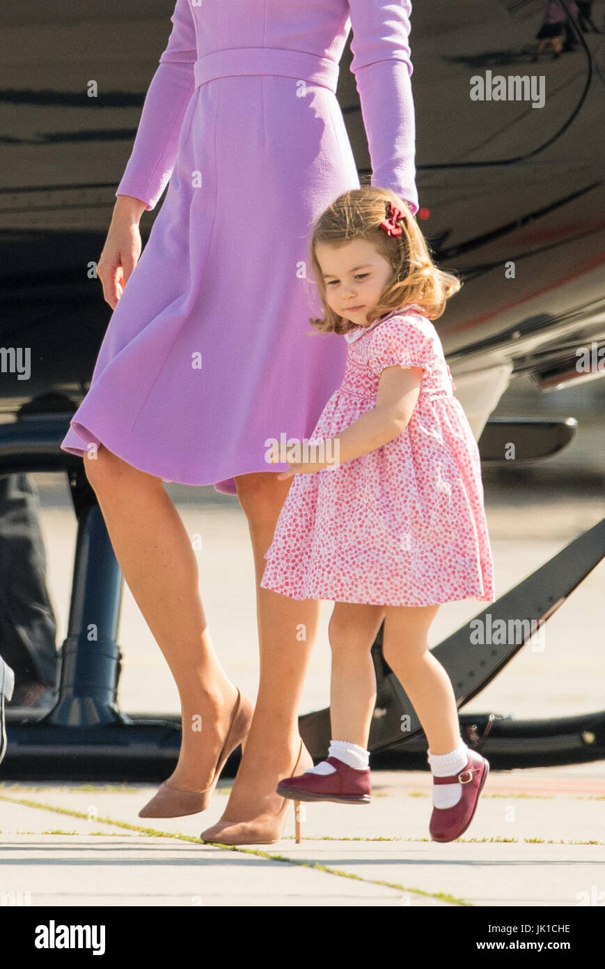 Princess Charlotte skips as she walks with the Duchess of Cambridge at ...