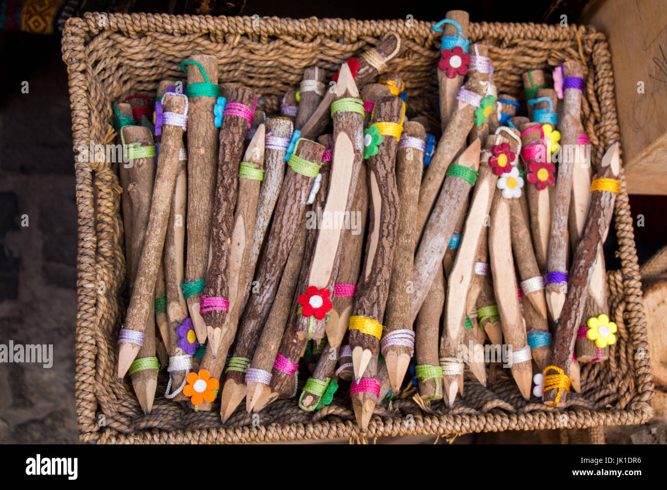 Color pencil made from real stick wood Stock Photo - Alamy