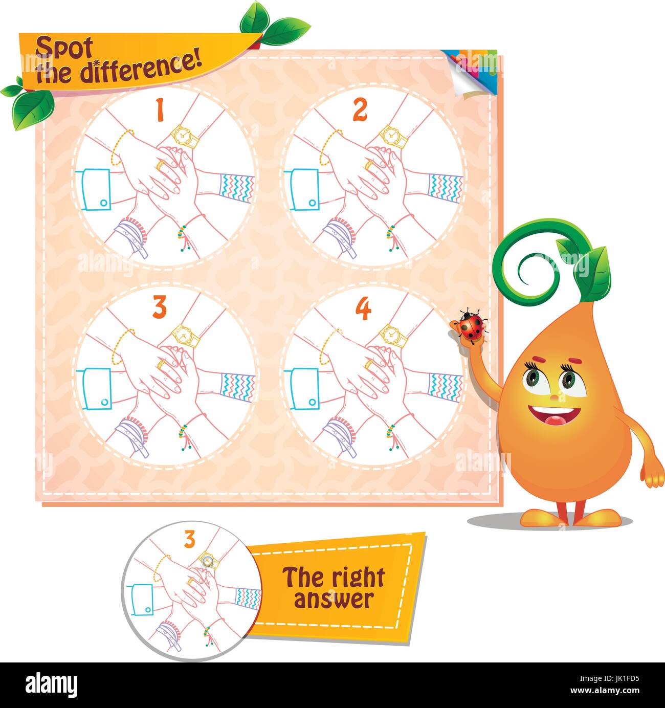 Visual Game for children. Task: Spot the difference Stock Vector Image ...