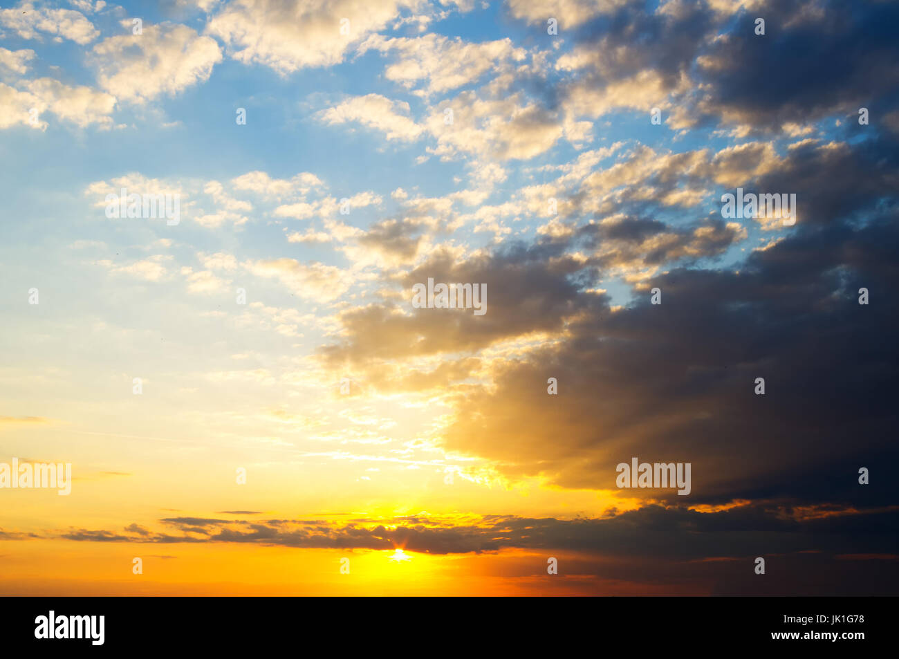 sunset sky clouds.evening sky with mysterious clouds Stock Photo