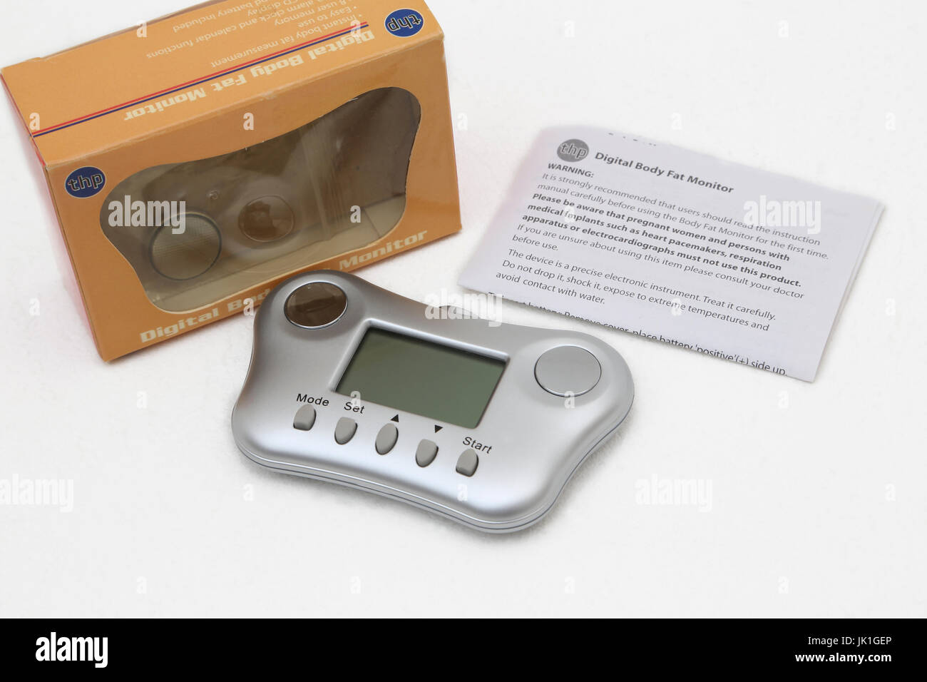 Digital Body Fat Monitor with box and instructions Stock Photo Alamy