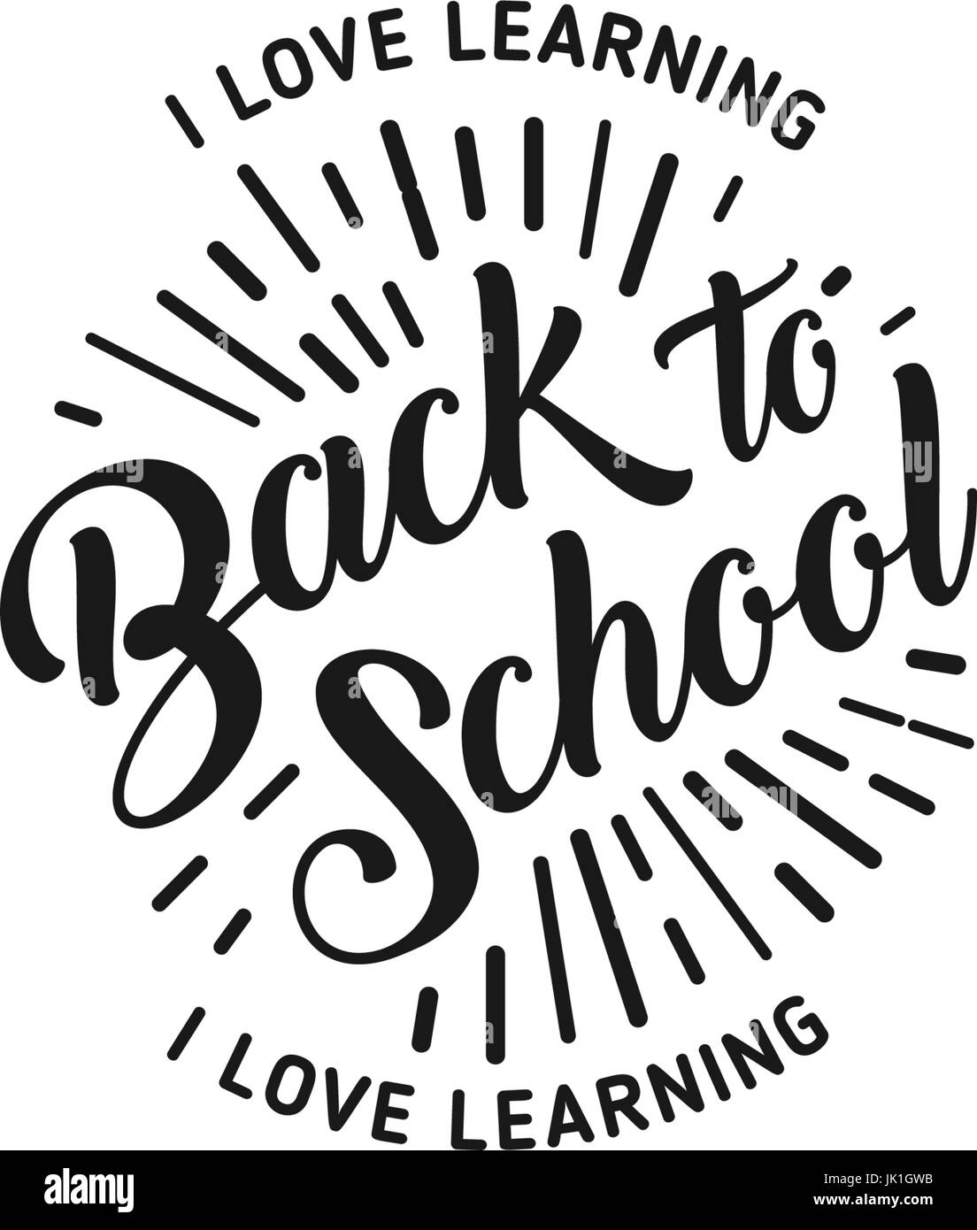 School logo vector. Monochrome vintage style design educational learning sign. Back to school, university, college retro stamp. Black and white education emblem on white background. Stock Vector