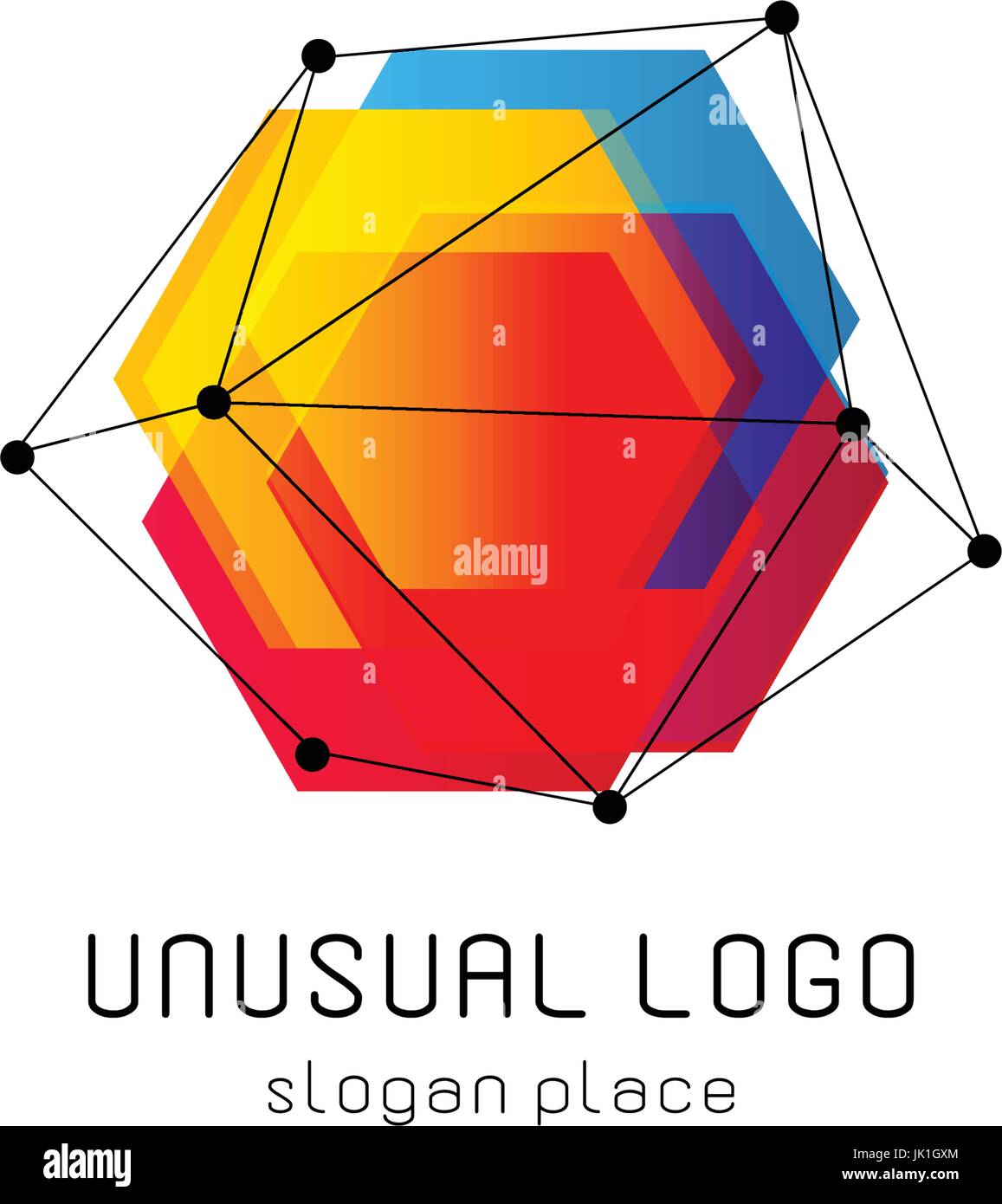 bright colorful abstract poly construction logotype unusual innovate JK1GXM