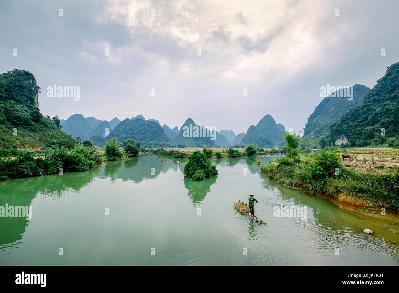 Quay Son river, Trung Khanh town, Cao Bang province Stock Photo