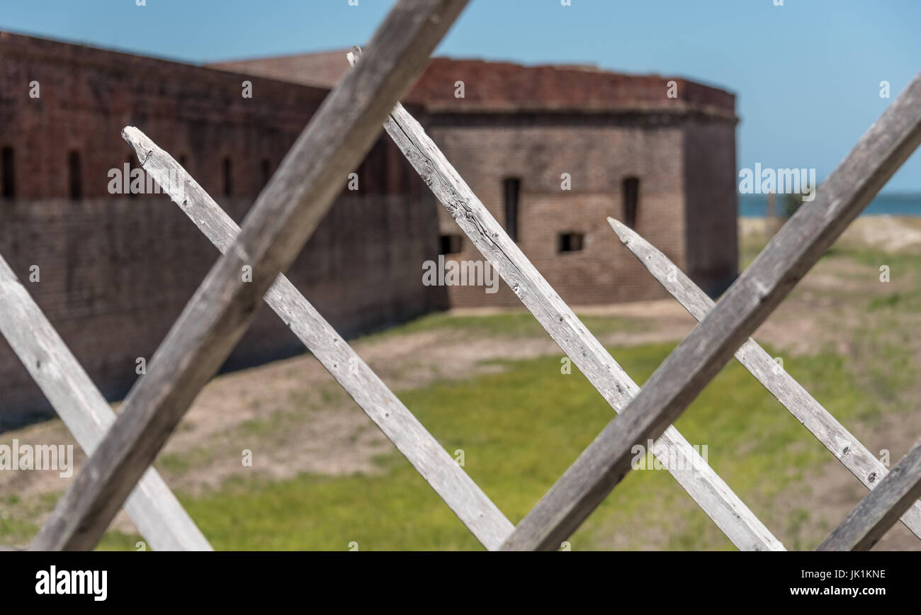 Outside walls of historic 19th century Fort Clinch at Fort Clinch State Park on Amelia Island in Northeast Florida. (USA) Stock Photo