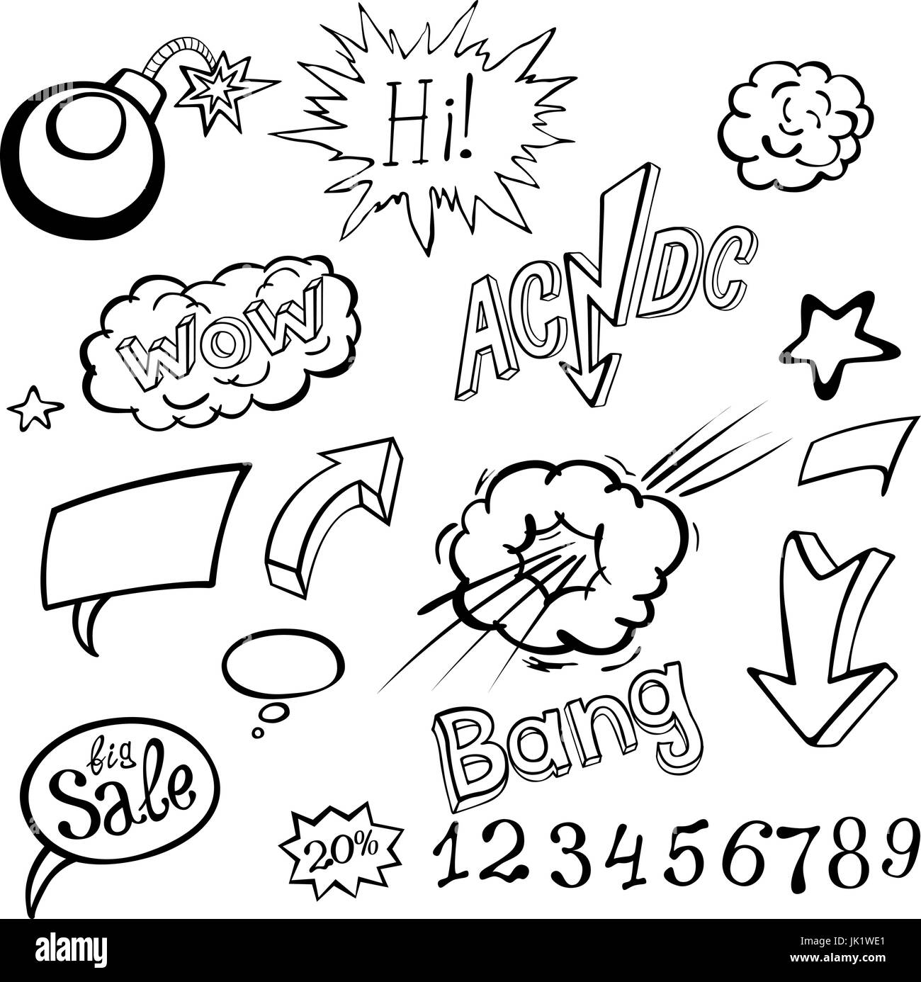Bomb explosion comic style templates. Vector illustration wow Stock ...