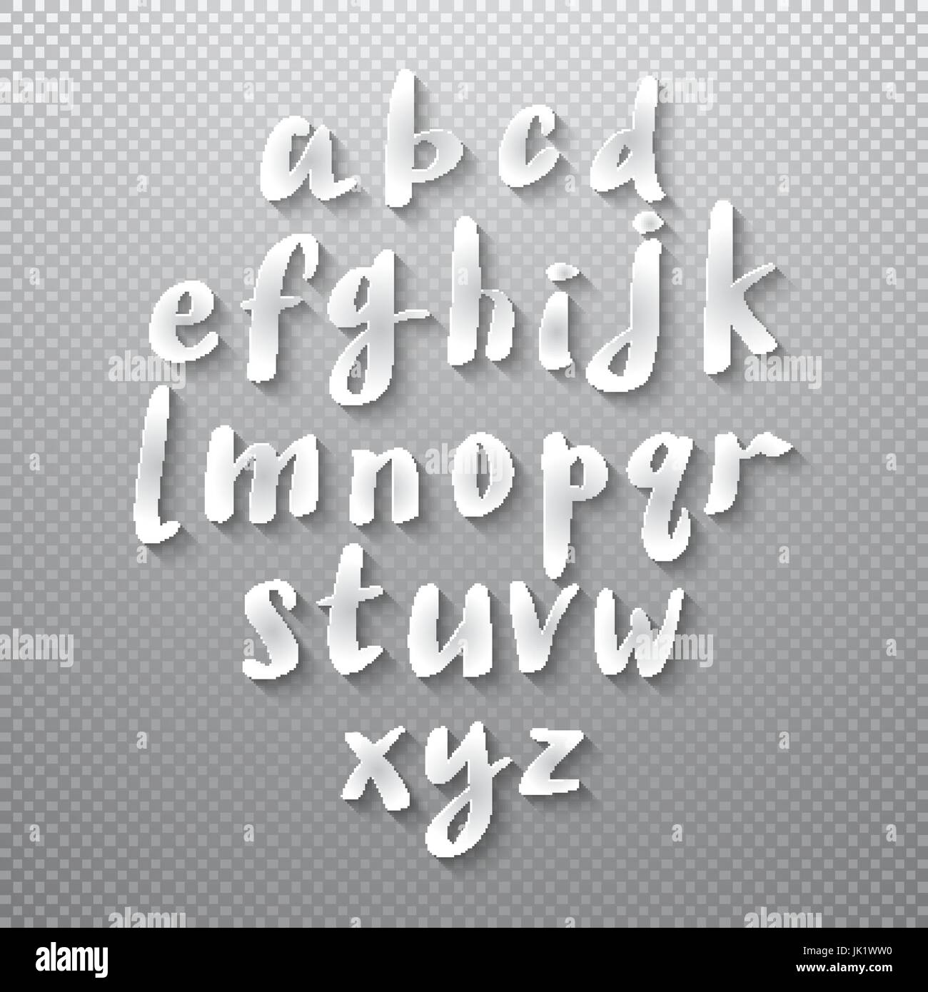 Vector Alphabet Set papper shadow font 3d art Stock Vector Image & Art ...