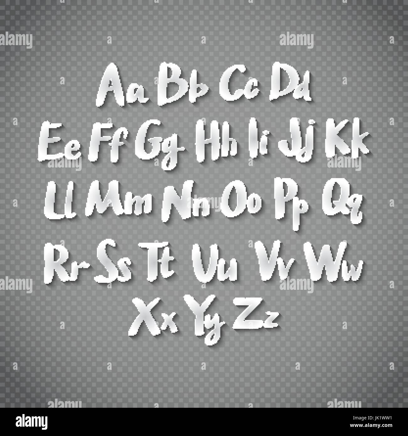 Vector Alphabet Set papper shadow font 3d art Stock Vector Image & Art ...
