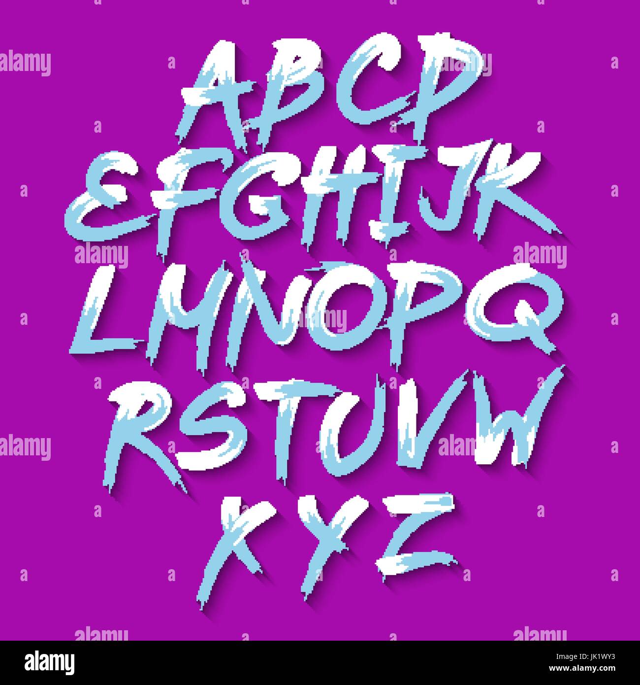 rounded abstract colored design font art Vector Alphabet Set shadow