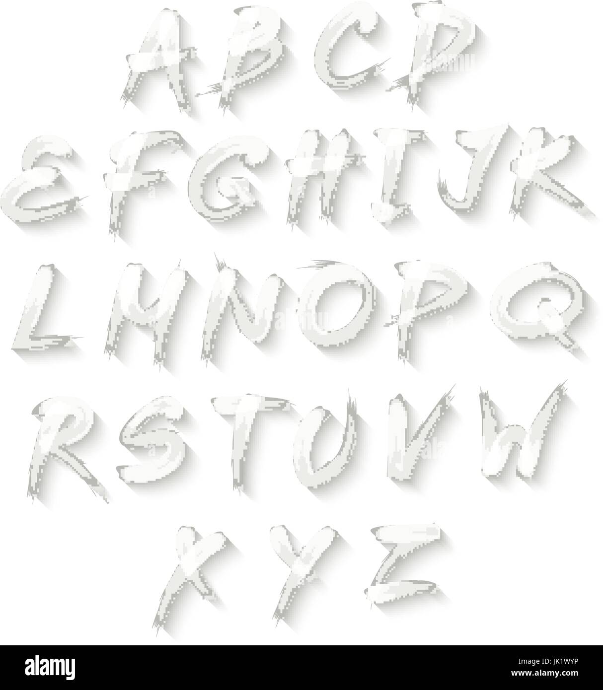 Vector alphabet. Hand drawn letters. written with a brush Stock Vector ...