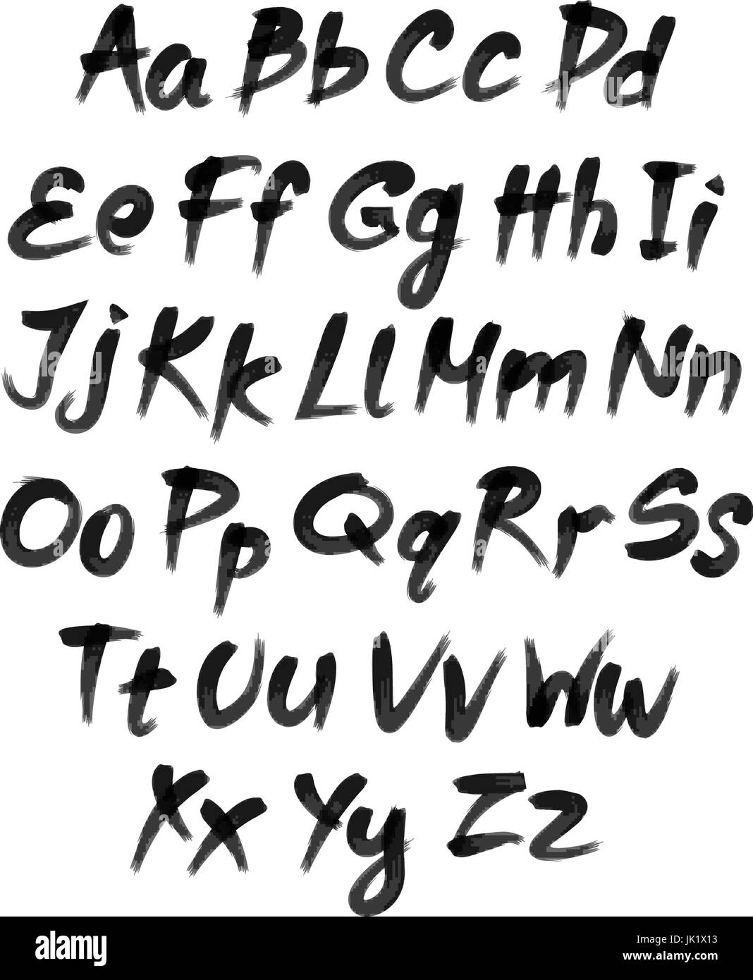 Vector alphabet. Hand drawn letters. Letters of the alphabet written ...
