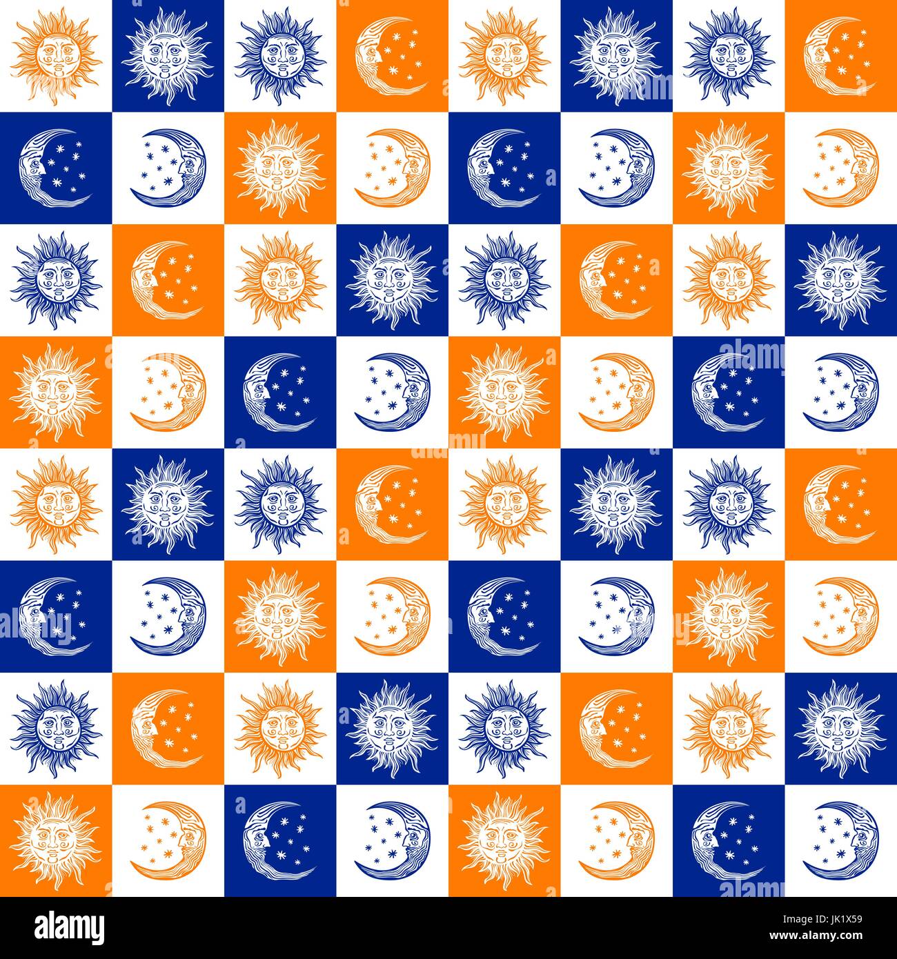 seamless abstract background with the sun and the moon Stock Vector ...