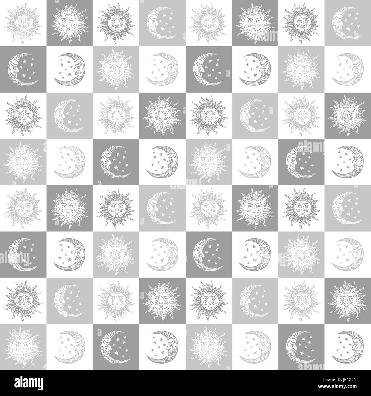 seamless abstract background with the sun and the moon Stock Vector ...