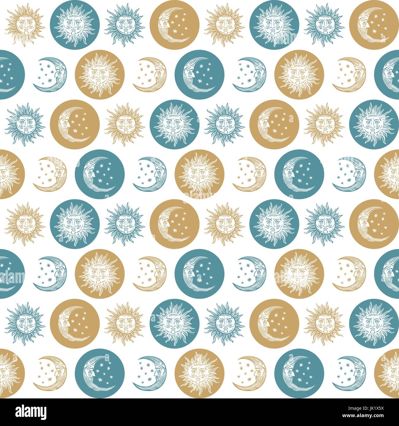 seamless abstract background with the sun and the moon Stock Vector ...