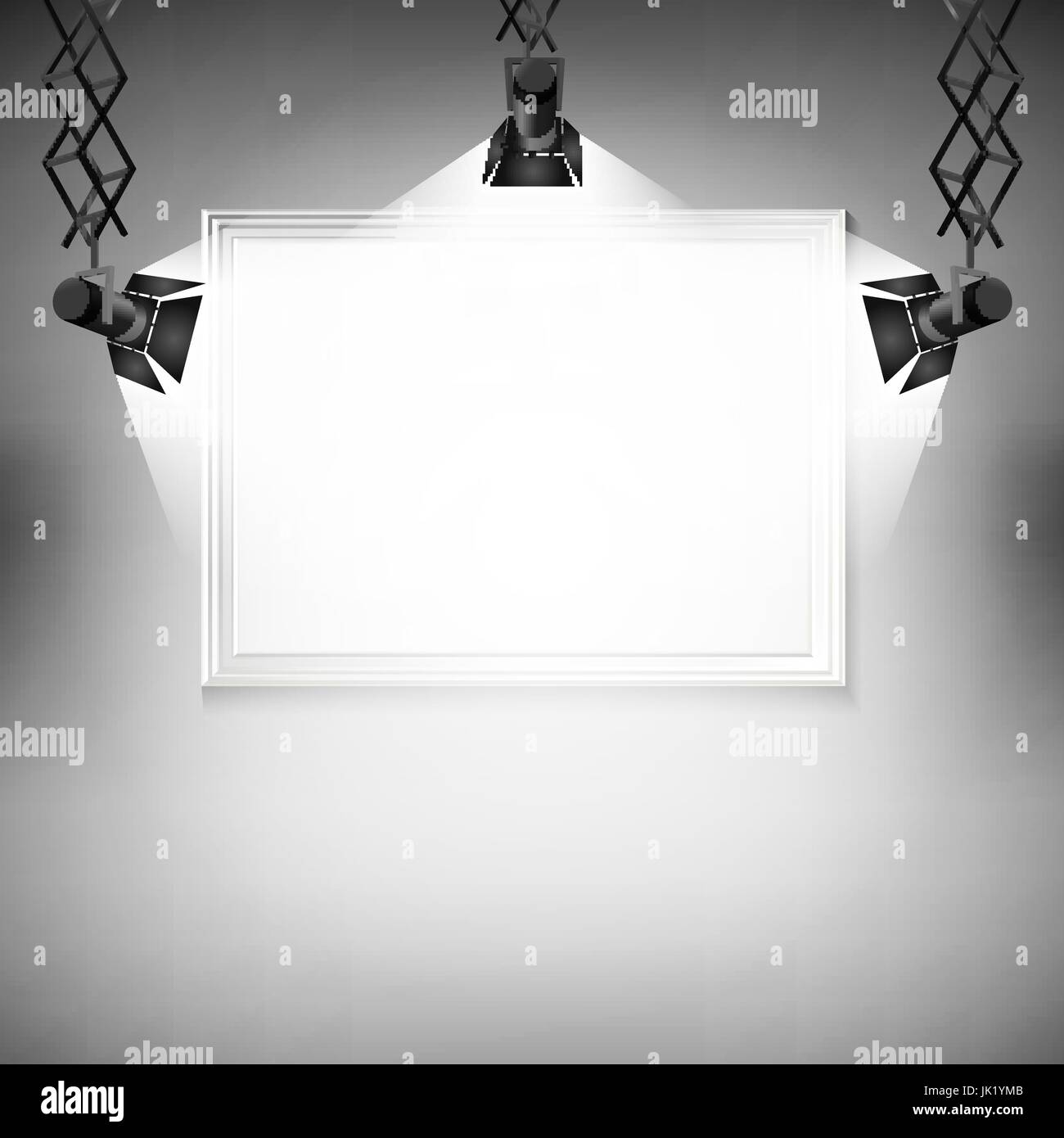 Wall with picture Vector illustration spotlight light spot frame