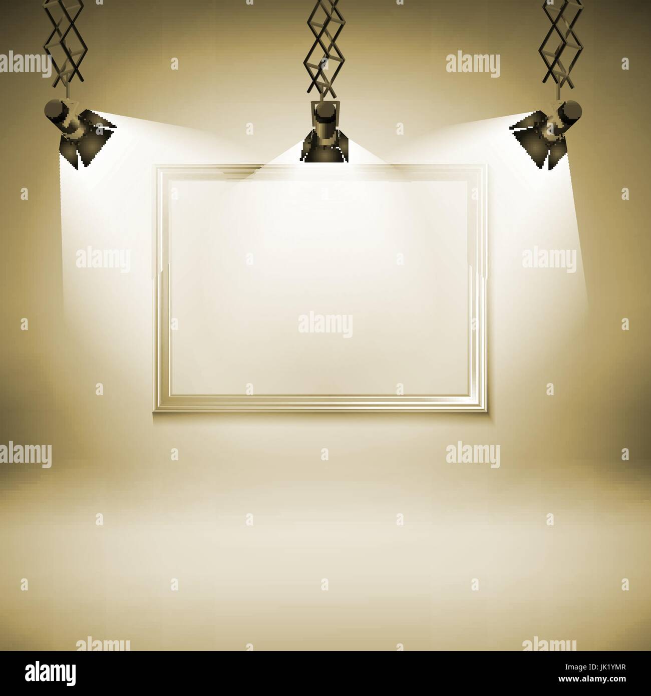 Wall with picture Vector illustration spotlight light spot frame